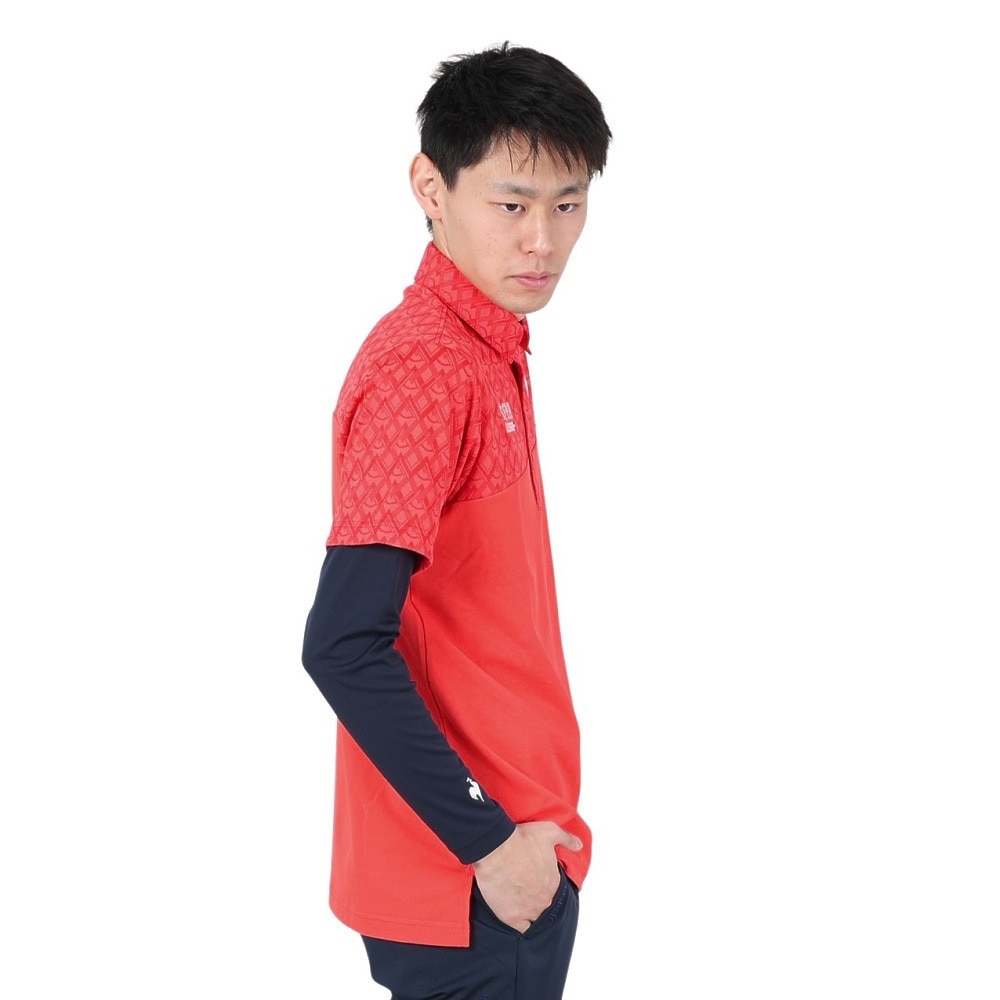 ルコックスポルティフ（lecoqsportif）（メンズ）ゴルフウェア 吸汗速乾 インナー付き半袖シャツ QGMXJA00W RD00
