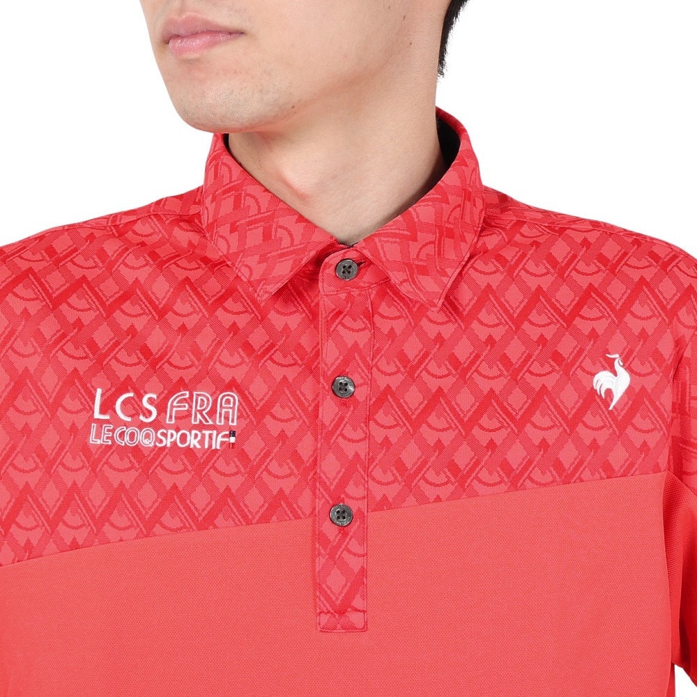 ルコックスポルティフ（lecoqsportif）（メンズ）ゴルフウェア 吸汗速乾 インナー付き半袖シャツ QGMXJA00W RD00