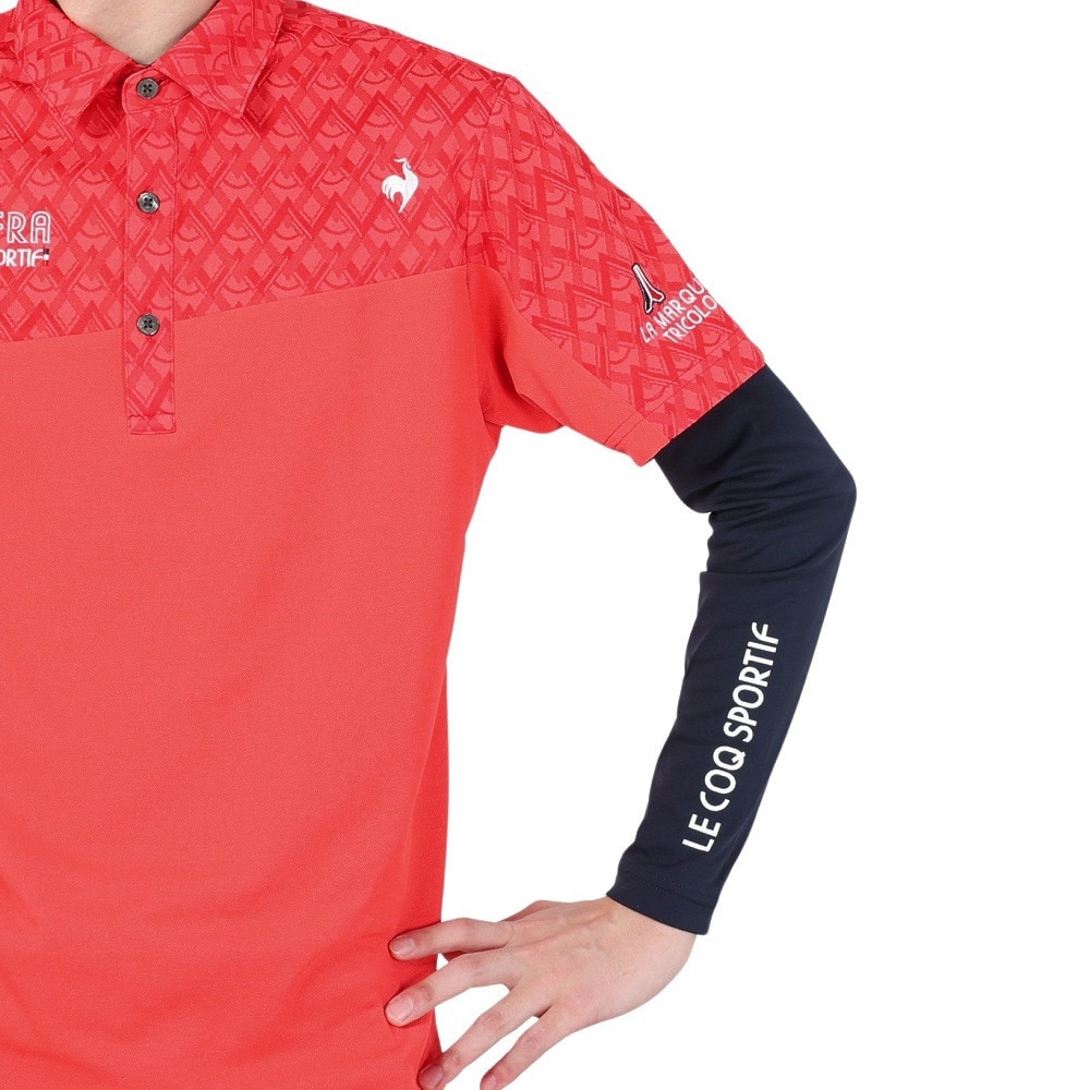 ルコックスポルティフ（lecoqsportif）（メンズ）ゴルフウェア 吸汗速乾 インナー付き半袖シャツ QGMXJA00W RD00