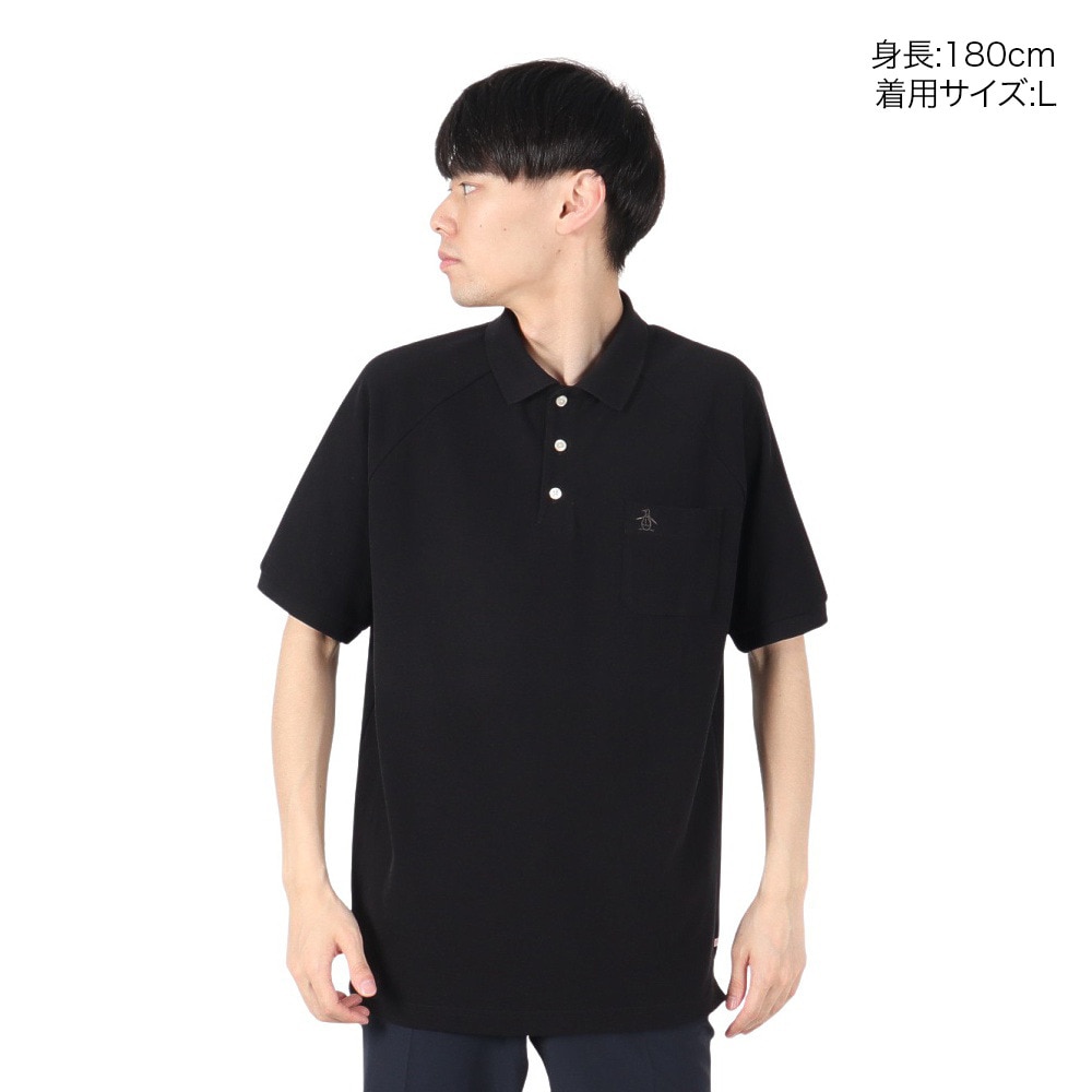 マンシングウエア（MUNSING WEAR）（メンズ）ゴルフウェア ペンギン バイ マンシングウェア 60S ラグランスリーブポロシャツ MU5SHS01M BK00