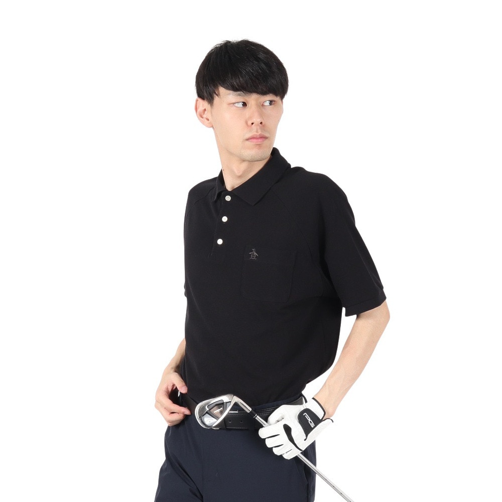 マンシングウエア（MUNSING WEAR）（メンズ）ゴルフウェア ペンギン バイ マンシングウェア 60S ラグランスリーブポロシャツ MU5SHS01M BK00