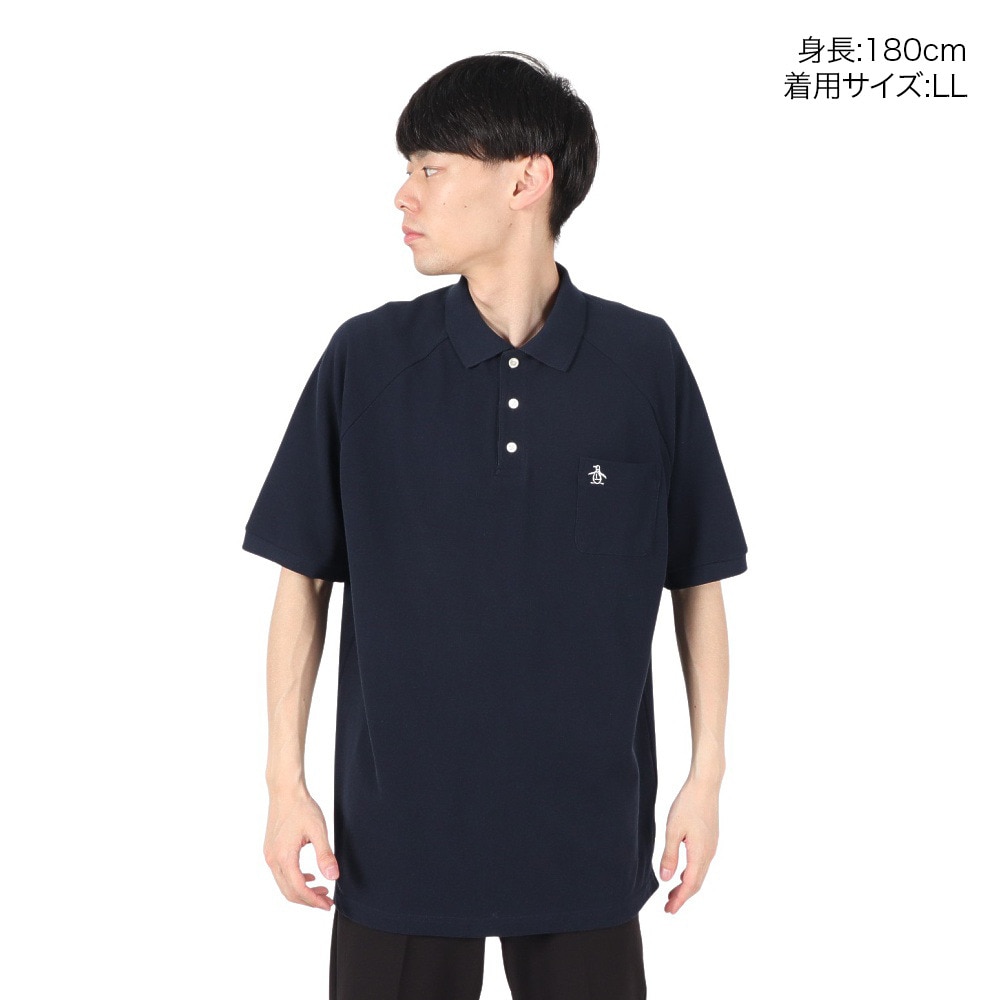 マンシングウエア（MUNSING WEAR）（メンズ）ゴルフウェア ペンギン バイ マンシングウェア 60S ラグランスリーブ 半袖ポロシャツ MU5SHS01M NV00