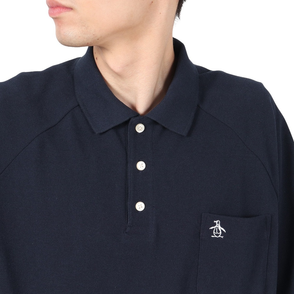 マンシングウエア（MUNSING WEAR）（メンズ）ゴルフウェア ペンギン バイ マンシングウェア 60S ラグランスリーブ 半袖ポロシャツ MU5SHS01M NV00