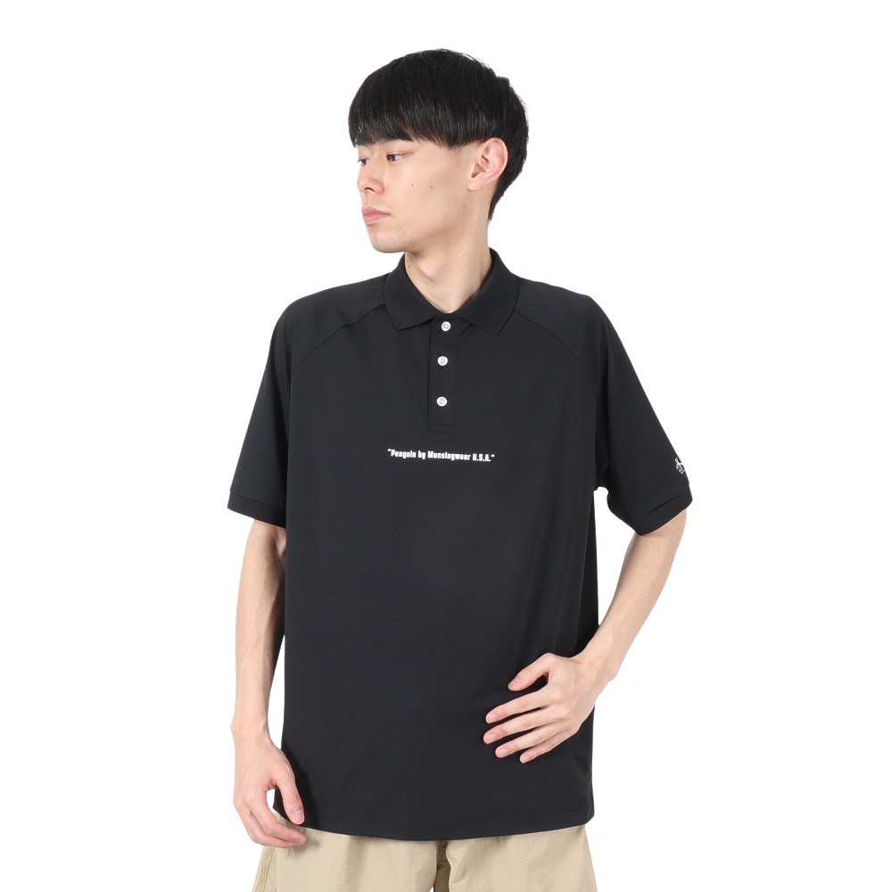 マンシングウエア（MUNSING WEAR）（メンズ）ゴルフウェア PEN ラグランスリーブ グラフィック ポロシャツ MU5SHS10M BK00