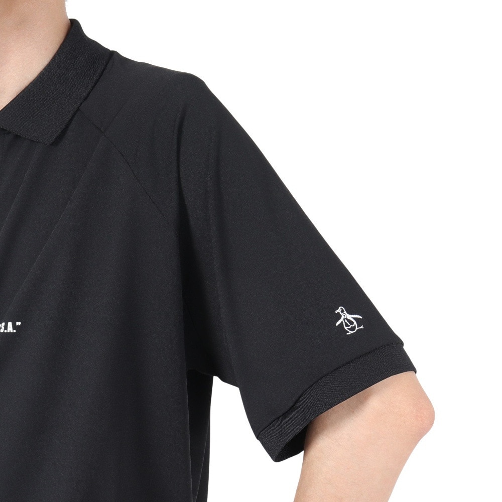 マンシングウエア（MUNSING WEAR）（メンズ）ゴルフウェア PEN ラグランスリーブ グラフィック ポロシャツ MU5SHS10M BK00