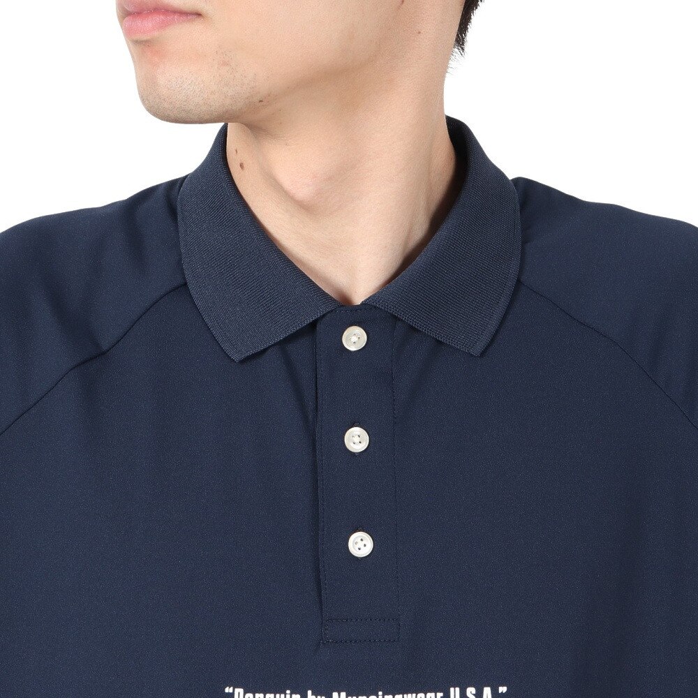 マンシングウエア（MUNSING WEAR）（メンズ）ゴルフウェア ペンギン バイ マンシングウェア 60S ラグランスリーブ グラフィックポロシャツ MU5SHS10M NV00