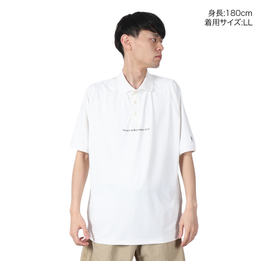 マンシングウエア（MUNSING WEAR）（メンズ）ゴルフウェア PEN ラグランスリーブ グラフィック ポロシャツ MU5SHS10M WH00
