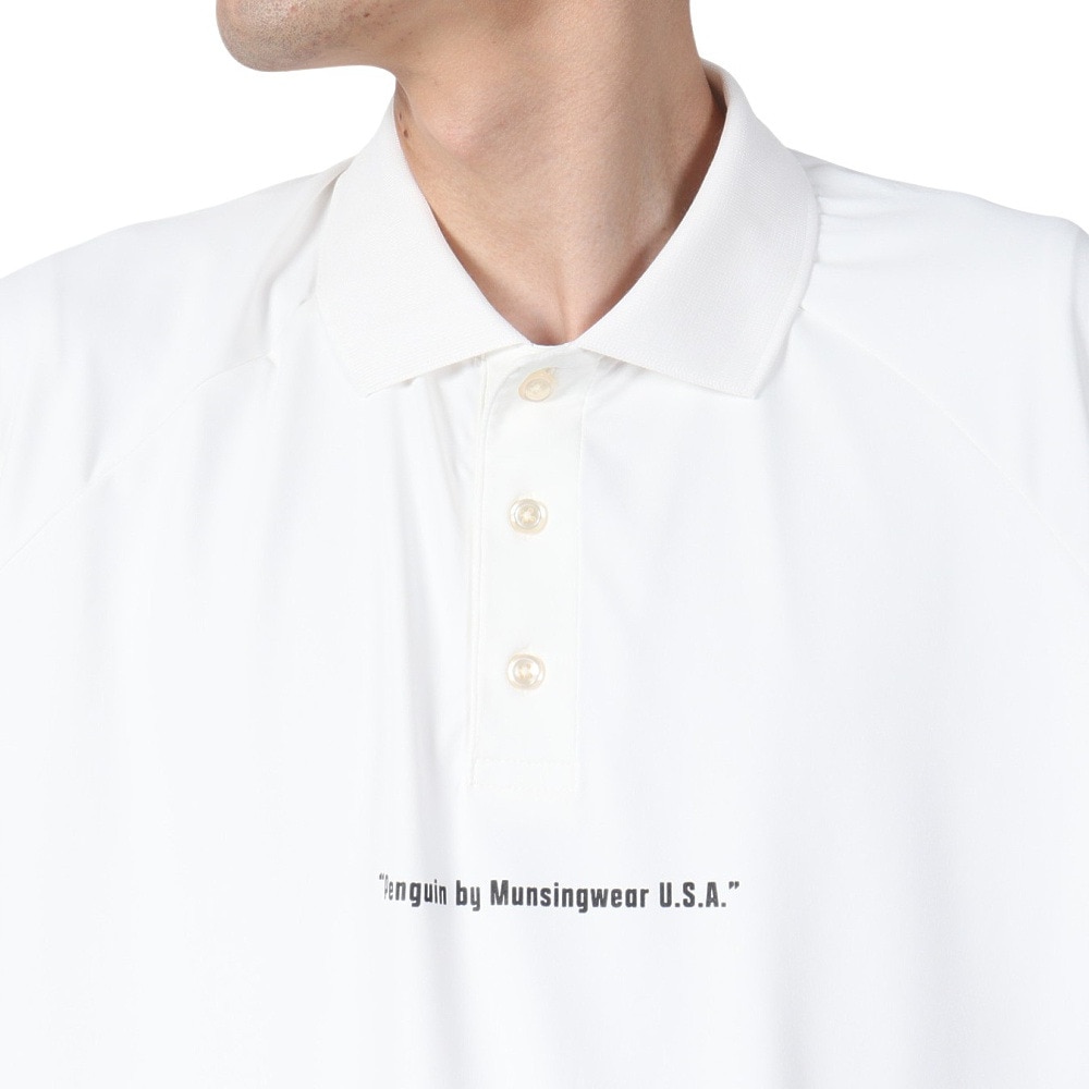 マンシングウエア（MUNSING WEAR）（メンズ）ゴルフウェア PEN ラグランスリーブ グラフィック ポロシャツ MU5SHS10M WH00