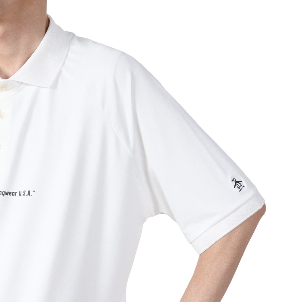 マンシングウエア（MUNSING WEAR）（メンズ）ゴルフウェア PEN ラグランスリーブ グラフィック ポロシャツ MU5SHS10M WH00