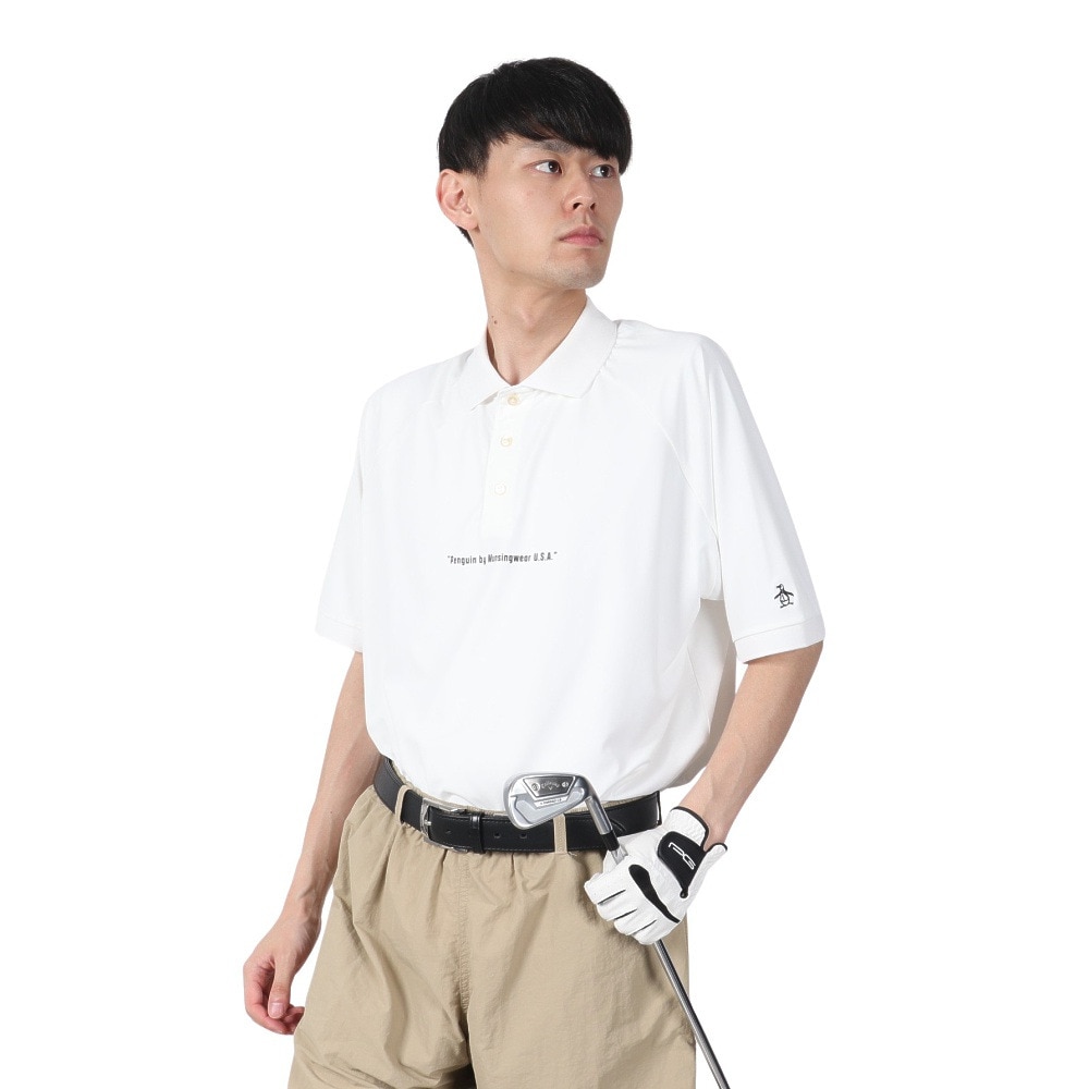マンシングウエア（MUNSING WEAR）（メンズ）ゴルフウェア PEN ラグランスリーブ グラフィック ポロシャツ MU5SHS10M WH00
