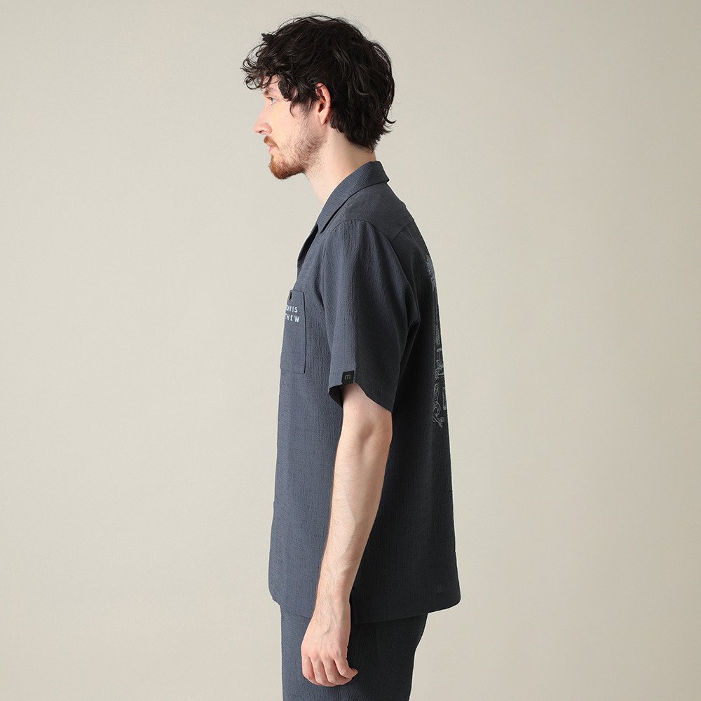 トラヴィスマシュー（Travis Mathew）（メンズ）ゴルフウェア 半袖バックプリントオープンシャツ 7AN035-0EBO