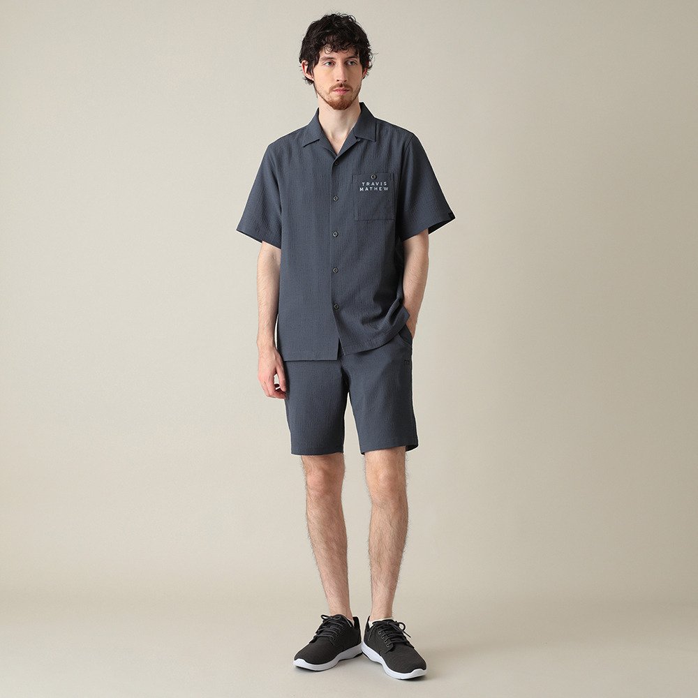 トラヴィスマシュー（Travis Mathew）（メンズ）ゴルフウェア 半袖バックプリントオープンシャツ 7AN035-0EBO