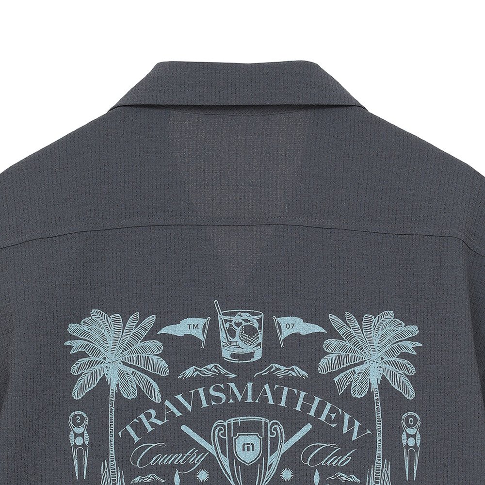 トラヴィスマシュー（Travis Mathew）（メンズ）ゴルフウェア 半袖バックプリントオープンシャツ 7AN035-0EBO