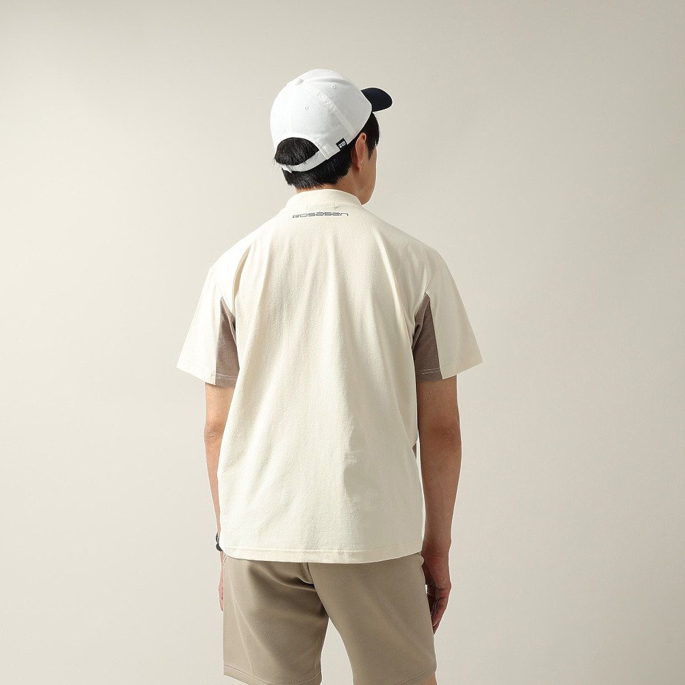 ロサーセン（ROSASEN）（メンズ）ゴルフウェア 吸水速乾 接触冷感 半袖モックネックシャツ 044-25546-26SS-006