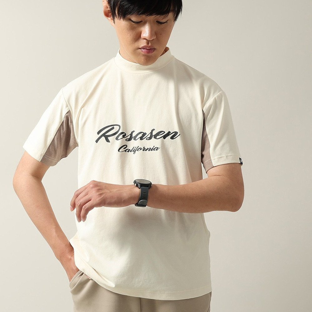 ロサーセン（ROSASEN）（メンズ）ゴルフウェア 吸水速乾 接触冷感 半袖モックネックシャツ 044-25546-26SS-006