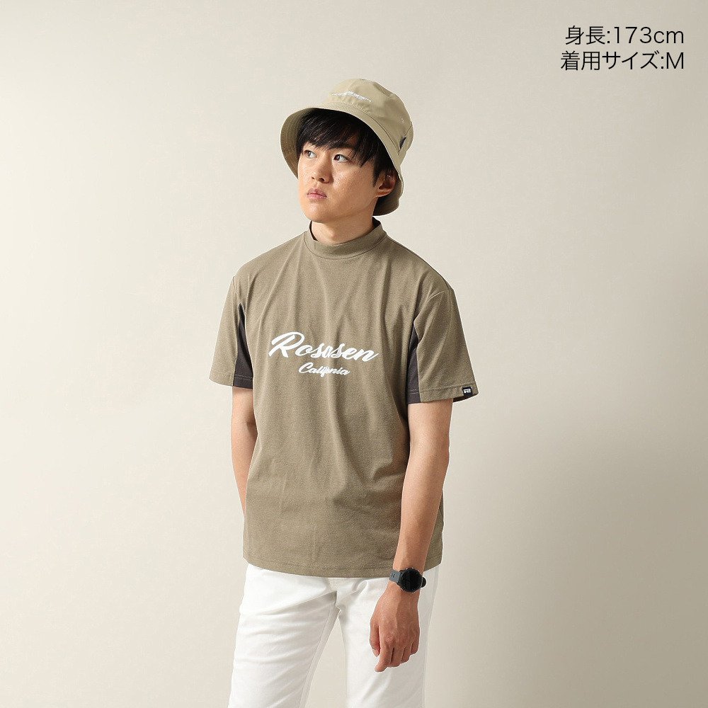 ロサーセン（ROSASEN）（メンズ）ゴルフウェア 吸水速乾 接触冷感 半袖モックネックシャツ 044-25546-26SS-027