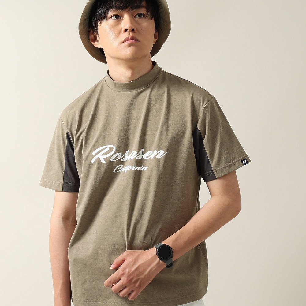 ロサーセン（ROSASEN）（メンズ）ゴルフウェア 吸水速乾 接触冷感 半袖モックネックシャツ 044-25546-26SS-027