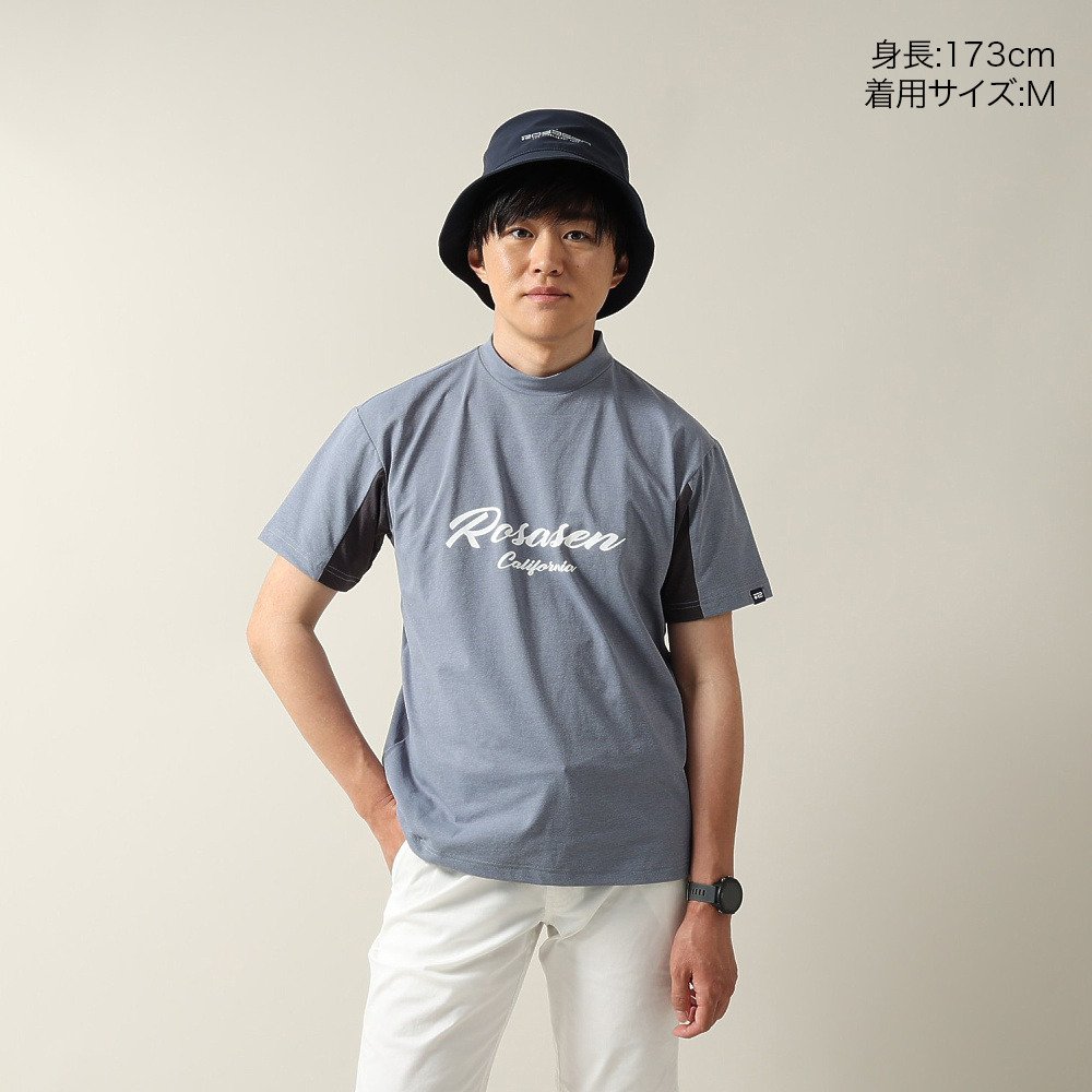 ロサーセン（ROSASEN）（メンズ）ゴルフウェア 吸水速乾 接触冷感 半袖モックネックシャツ 044-25546-26SS-094