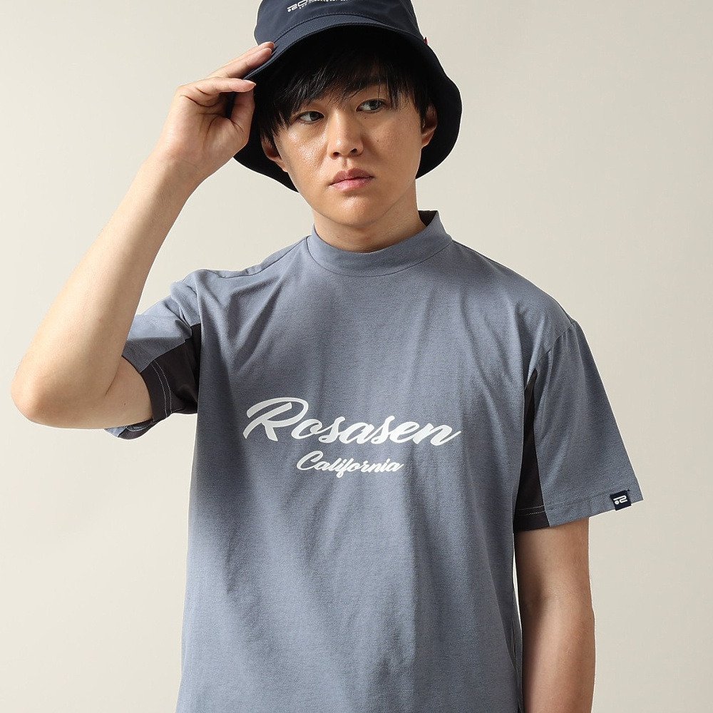ロサーセン（ROSASEN）（メンズ）ゴルフウェア 吸水速乾 接触冷感 半袖モックネックシャツ 044-25546-26SS-094
