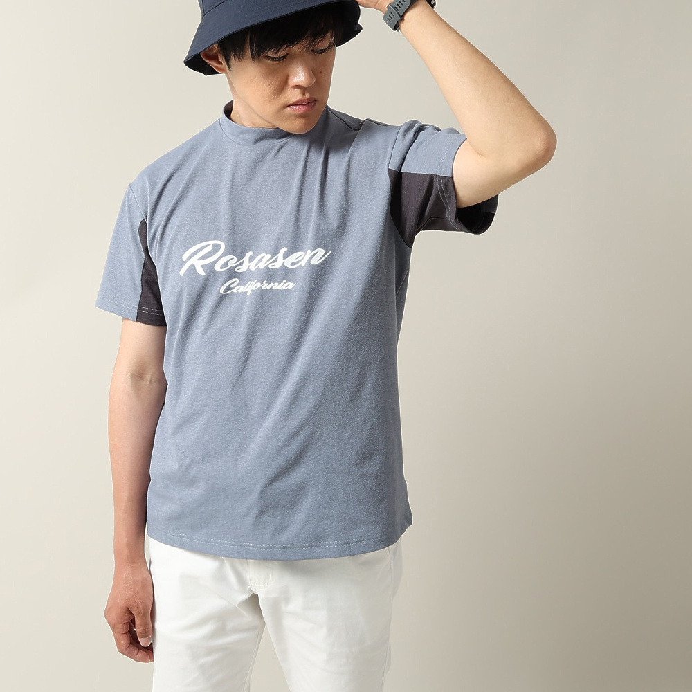 ロサーセン（ROSASEN）（メンズ）ゴルフウェア 吸水速乾 接触冷感 半袖モックネックシャツ 044-25546-26SS-094