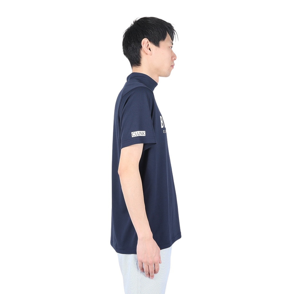 クランク（CLUNK）（メンズ）ゴルフウェア 吸汗 速乾 半袖モックネックシャツ CL5MTG18 NVY★★★