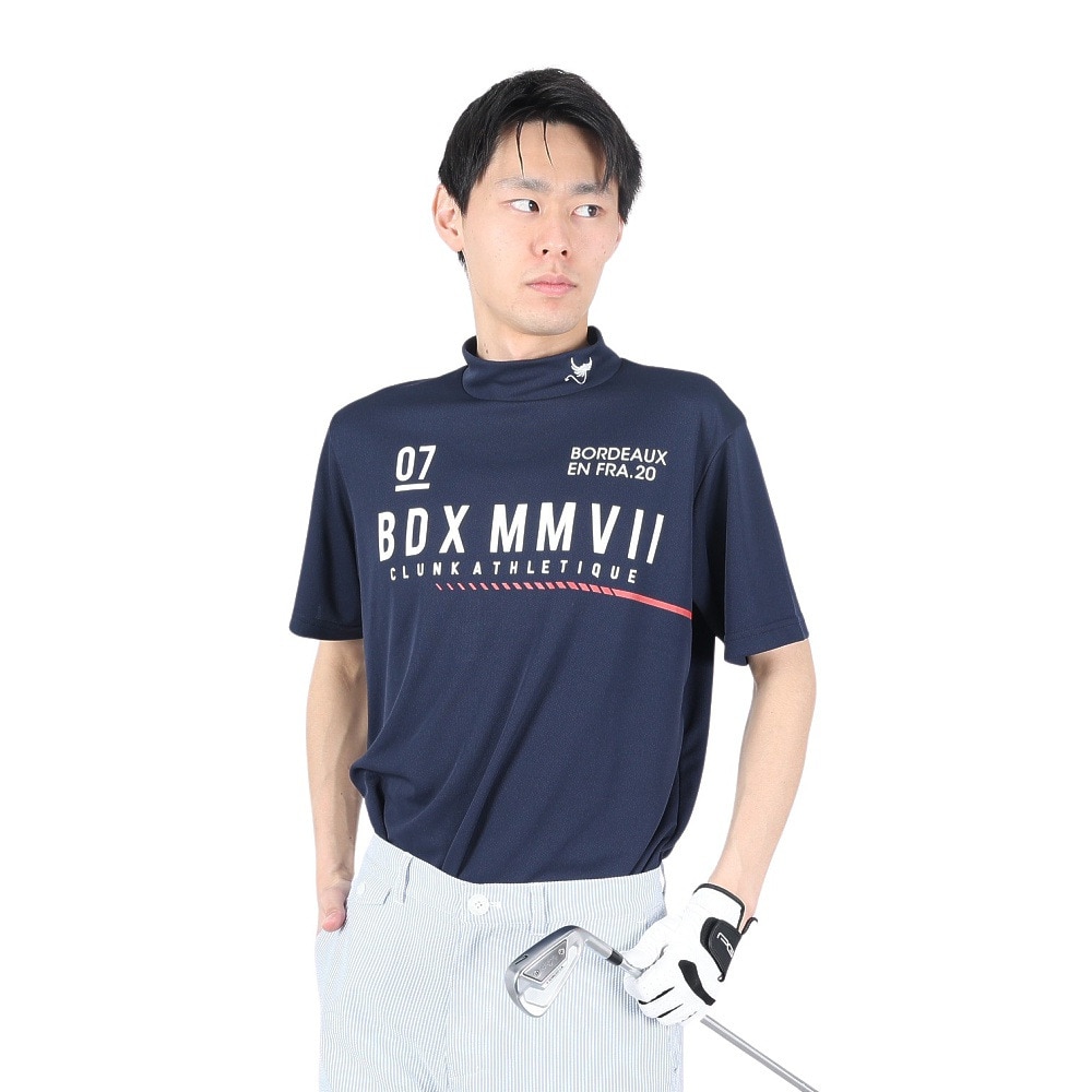 クランク ゴルフウェア 半袖モックネックシャツ CL5MTG18 NVY Ｓ 48 ゴルフの画像