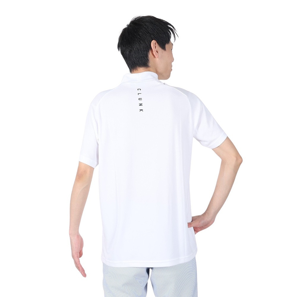 クランク（CLUNK）（メンズ）ゴルフウェア 吸汗 速乾 半袖モックネックシャツ CL5MTG18 WHT★★★