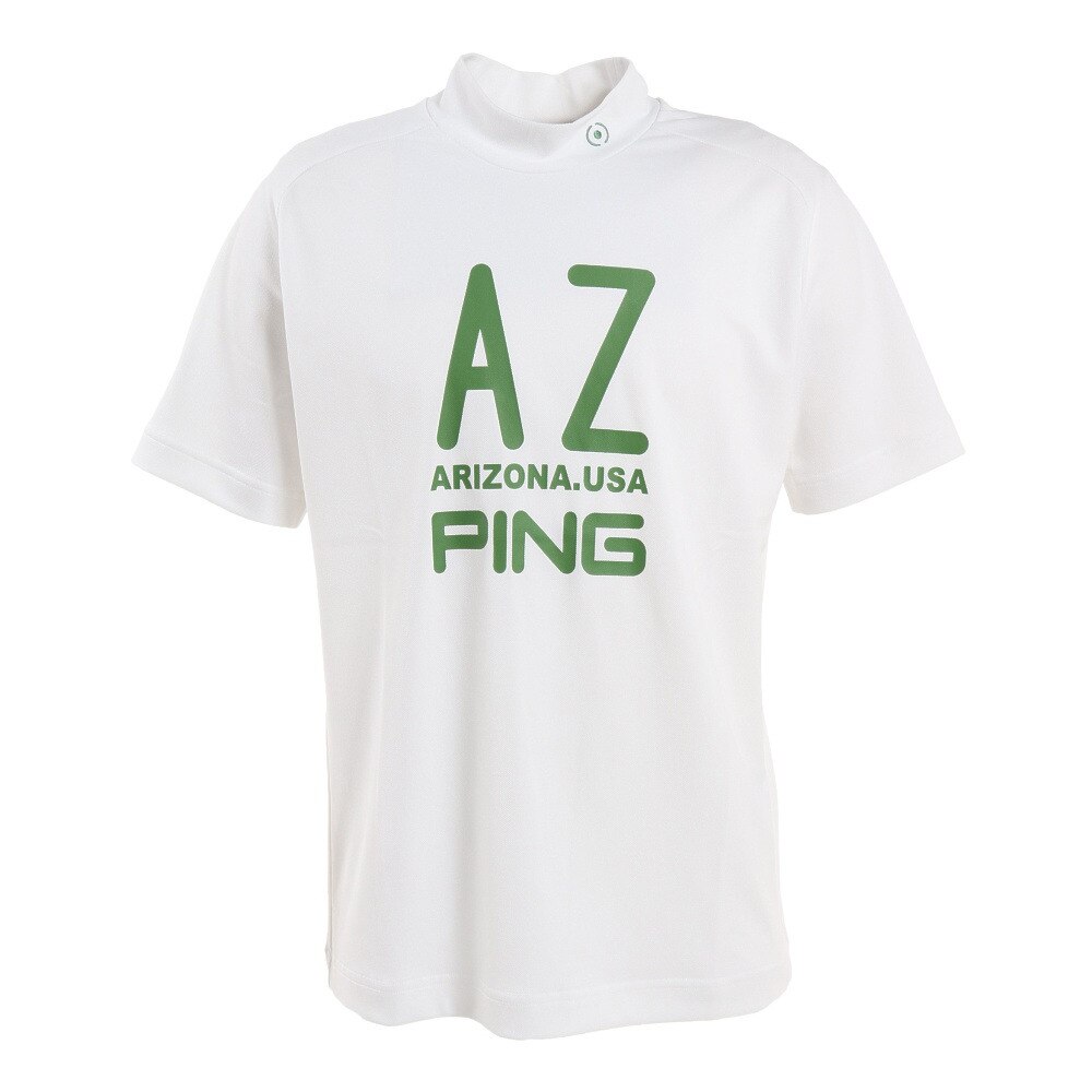 ピン ゴルフウェア 軽快 動きやすい ストレッチ鹿の子 ハイネック半袖Tシャツ 621-2168400-030 ＬＬ 10 ゴルフ画像
