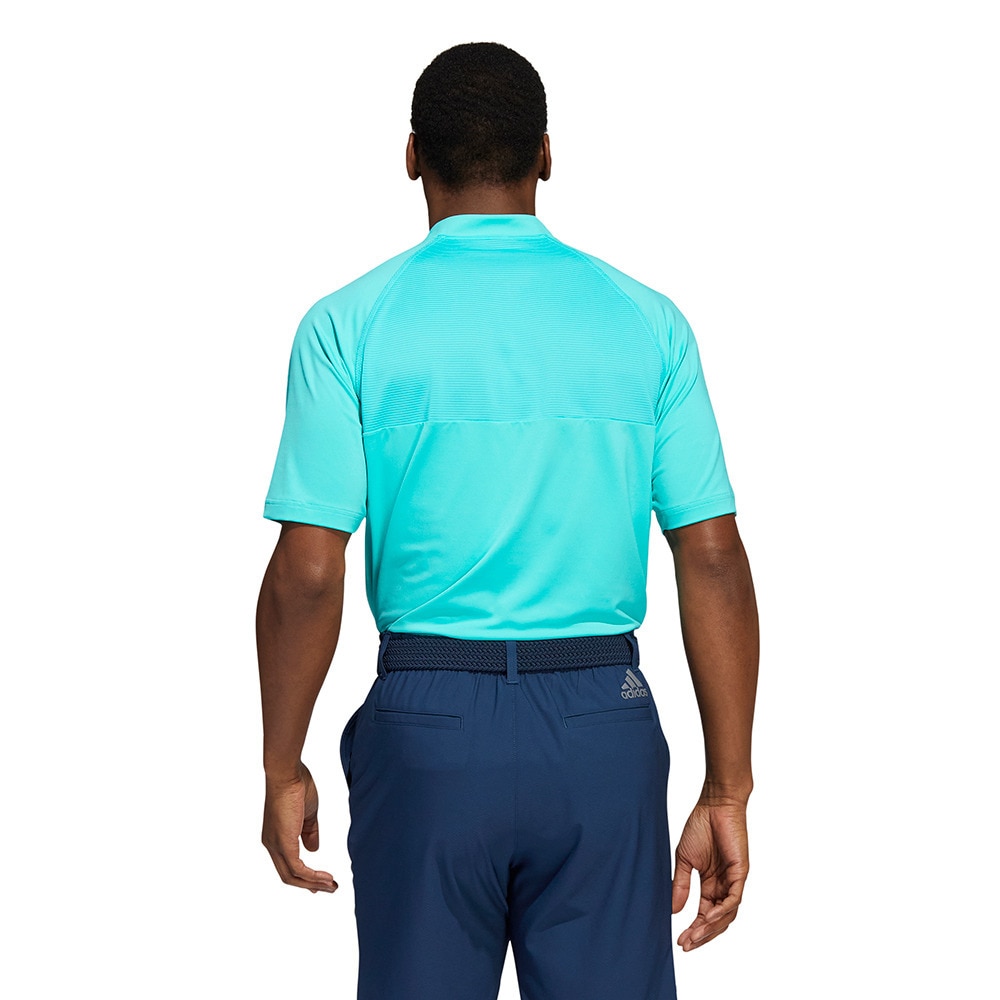 アディダス（adidas）（メンズ）ゴルフウェア ソリッド 半袖ボタンスタンドカラーシャツ UG212-HA1468MINT