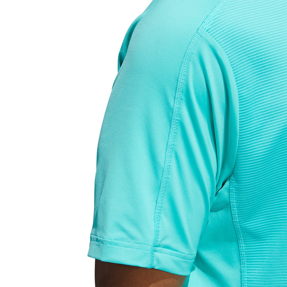 アディダス（adidas）（メンズ）ゴルフウェア ソリッド 半袖ボタンスタンドカラーシャツ UG212-HA1468MINT ゴルフ 用品はヴィクトリアゴルフ