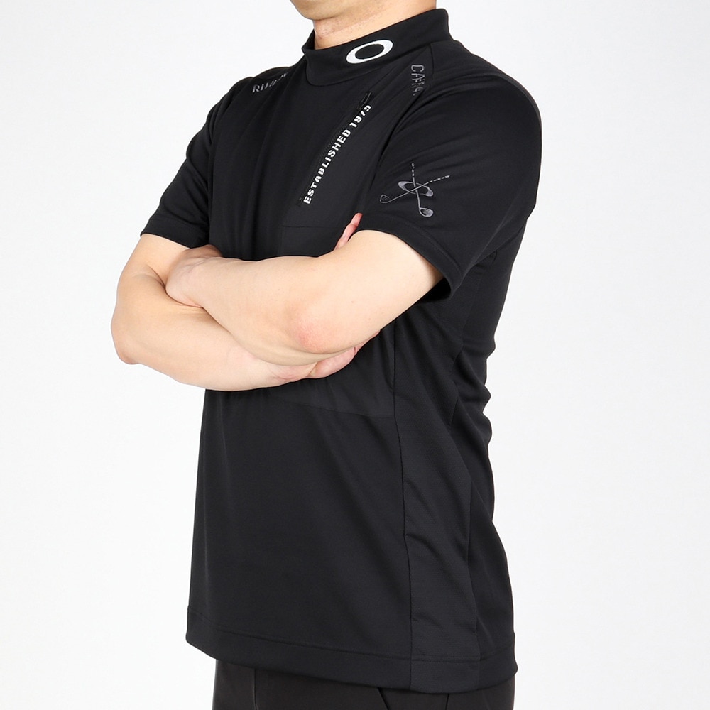 オークリー（OAKLEY）（メンズ）ゴルフウェア 吸汗速乾 ひんやり MIL モックネック半袖Tシャツ FOA404044-02E★★★