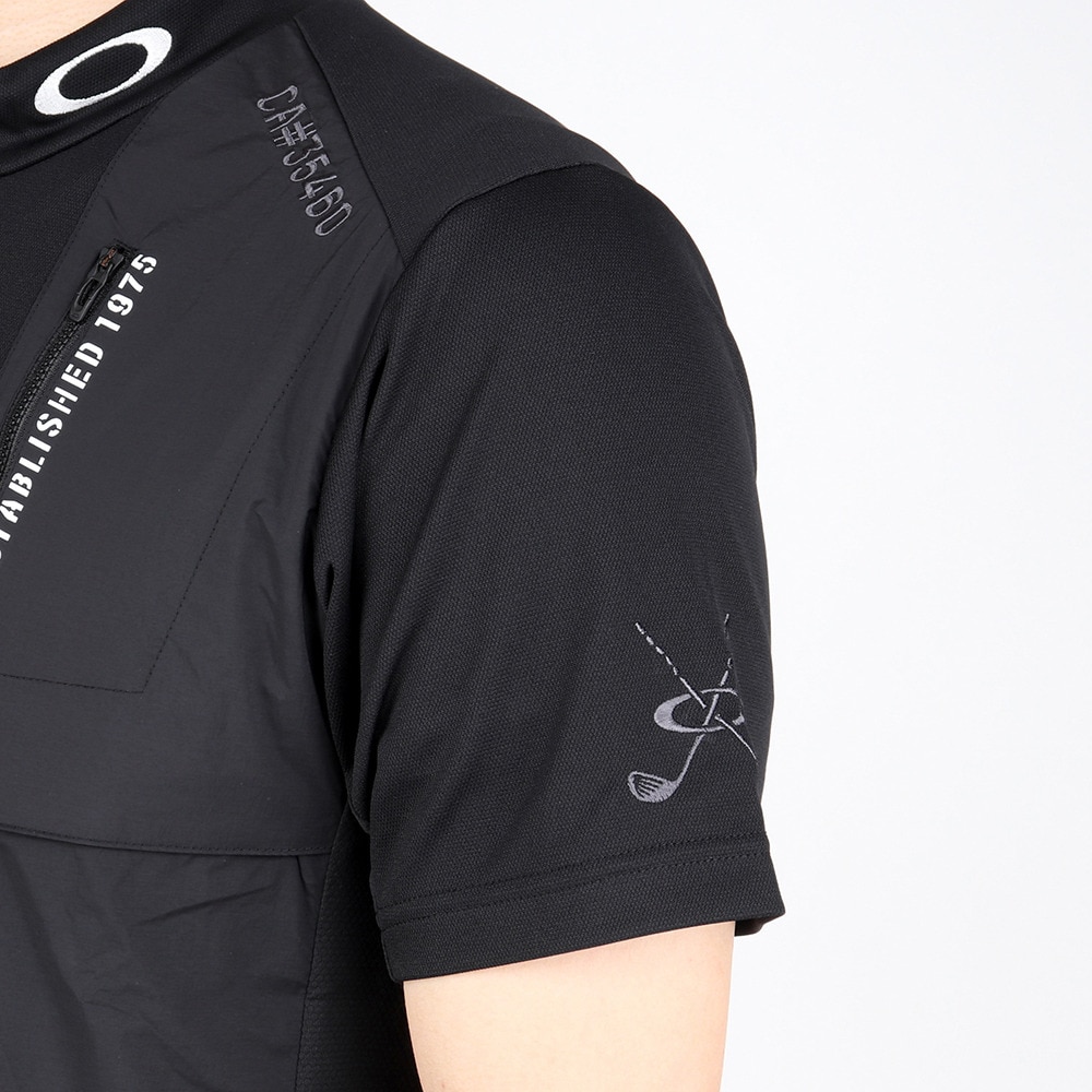 オークリー（OAKLEY）（メンズ）ゴルフウェア 吸汗速乾 ひんやり MIL モックネック半袖Tシャツ FOA404044-02E★★★