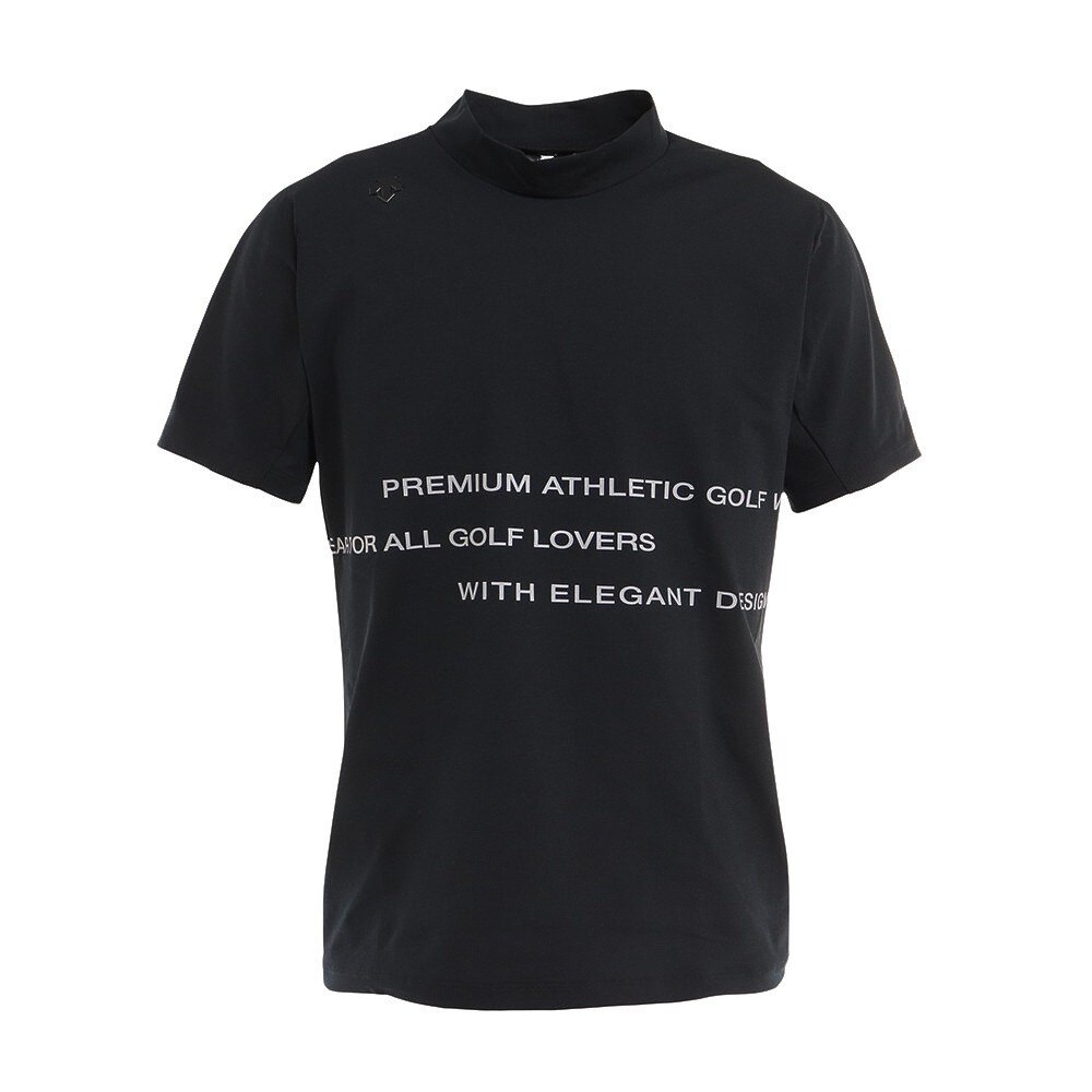 デサントゴルフ ゴルフウェア ドライストレッチモックネック半袖Tシャツ DGMTJA13 BK00 Ｍ 90 ゴルフの大画像