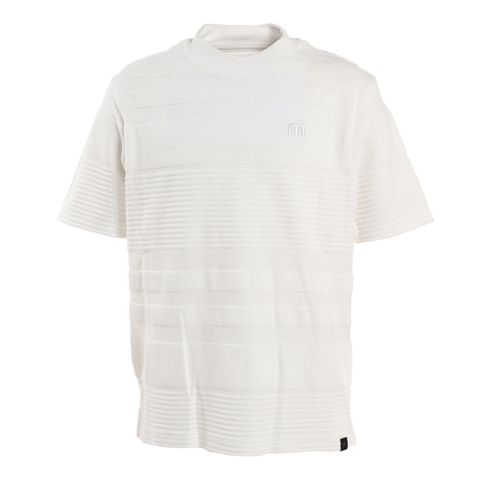 Ｔｒａｖｉｓ Ｍａｔｈｅｗ ゴルフウェア ワンポイントパイル モックネック半袖Tシャツ 7AF031-1 WHT 22SS ＬＬ 10 ゴルフ画像