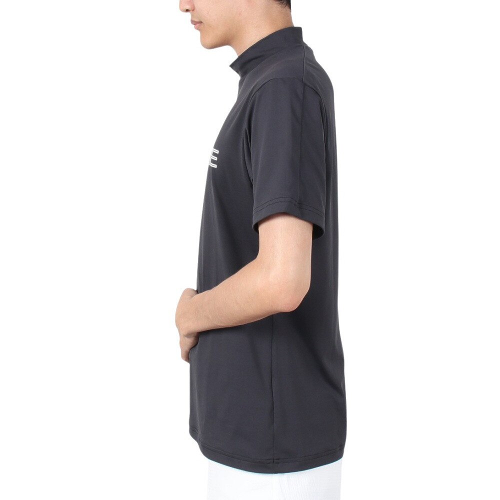 デサントゴルフ（DESCENTEGOLF）（メンズ）ゴルフウェア 吸汗速乾 UVカット 高通気 モックネック半袖Tシャツ DGMTJA00XB BK00