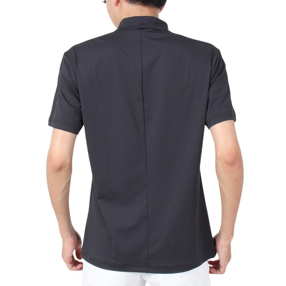 デサントゴルフ（DESCENTEGOLF）（メンズ）ゴルフウェア 吸汗速乾 UVカット 高通気 モックネック半袖Tシャツ DGMTJA00XB BK00