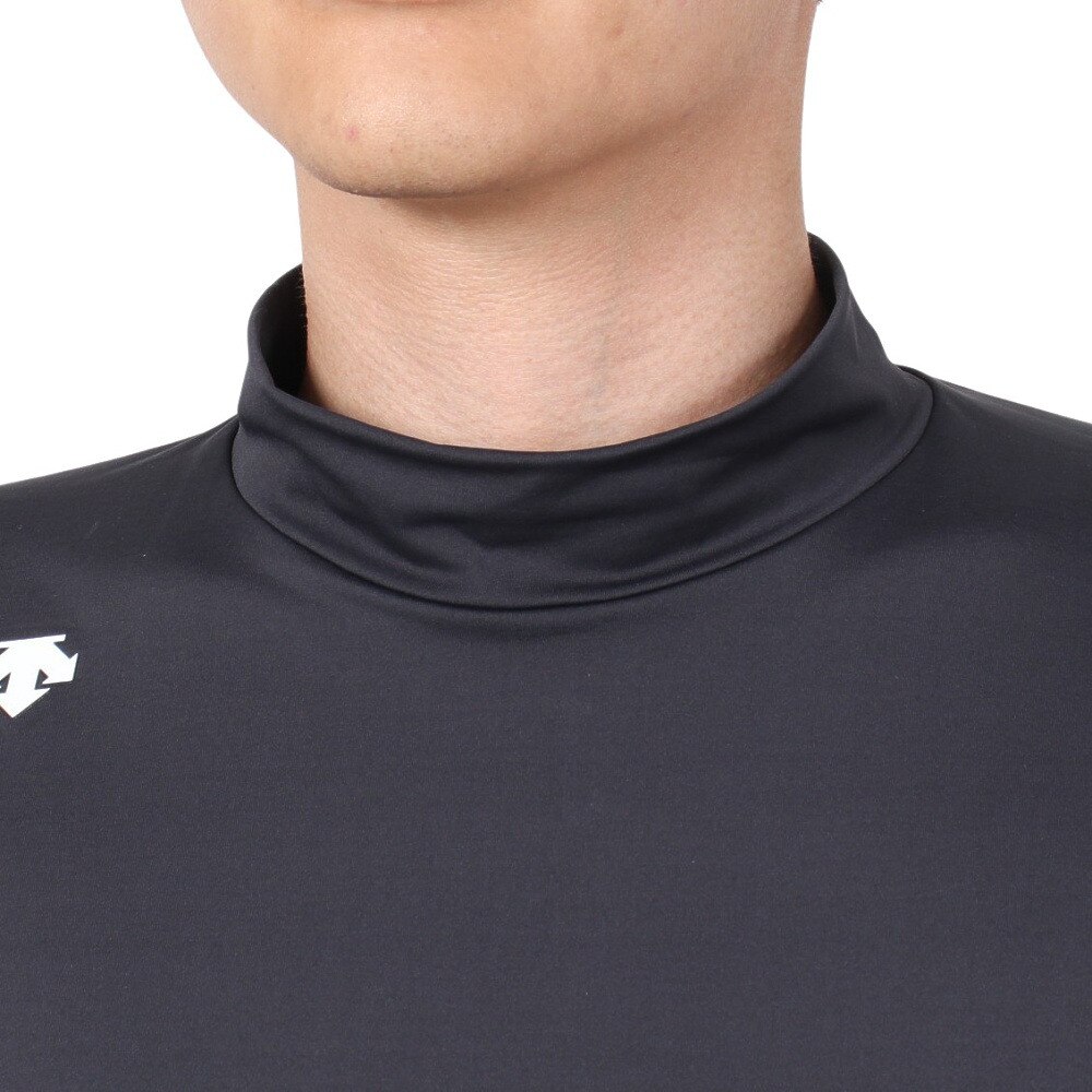 デサントゴルフ（DESCENTEGOLF）（メンズ）ゴルフウェア 吸汗速乾 UVカット 高通気 モックネック半袖Tシャツ DGMTJA00XB BK00