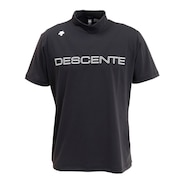 デサントゴルフ（DESCENTEGOLF）（メンズ）ゴルフウェア 吸汗速乾 UVカット 高通気 モックネック半袖Tシャツ DGMTJA00XB BK00