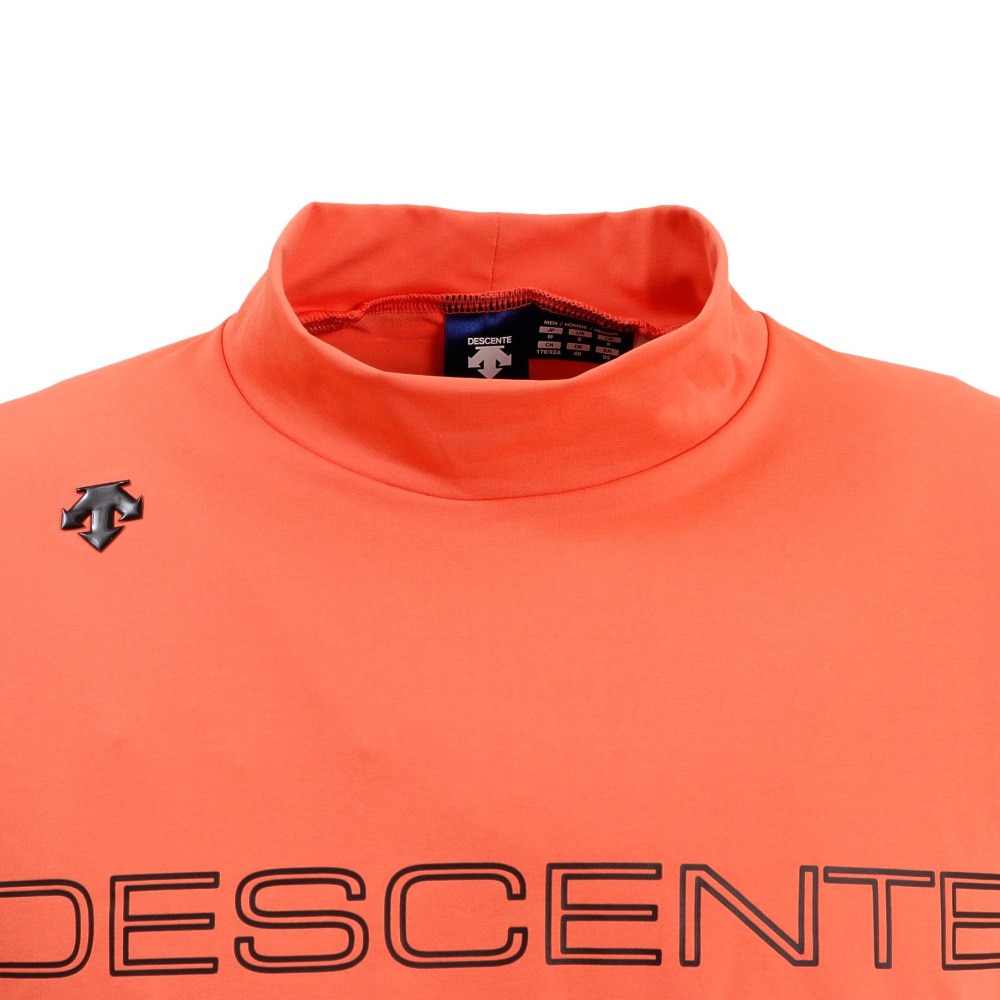 デサントゴルフ（DESCENTEGOLF）（メンズ）ゴルフウェア 吸汗速乾 UVカット 高通気 モックネック半袖Tシャツ DGMTJA00XB OR00