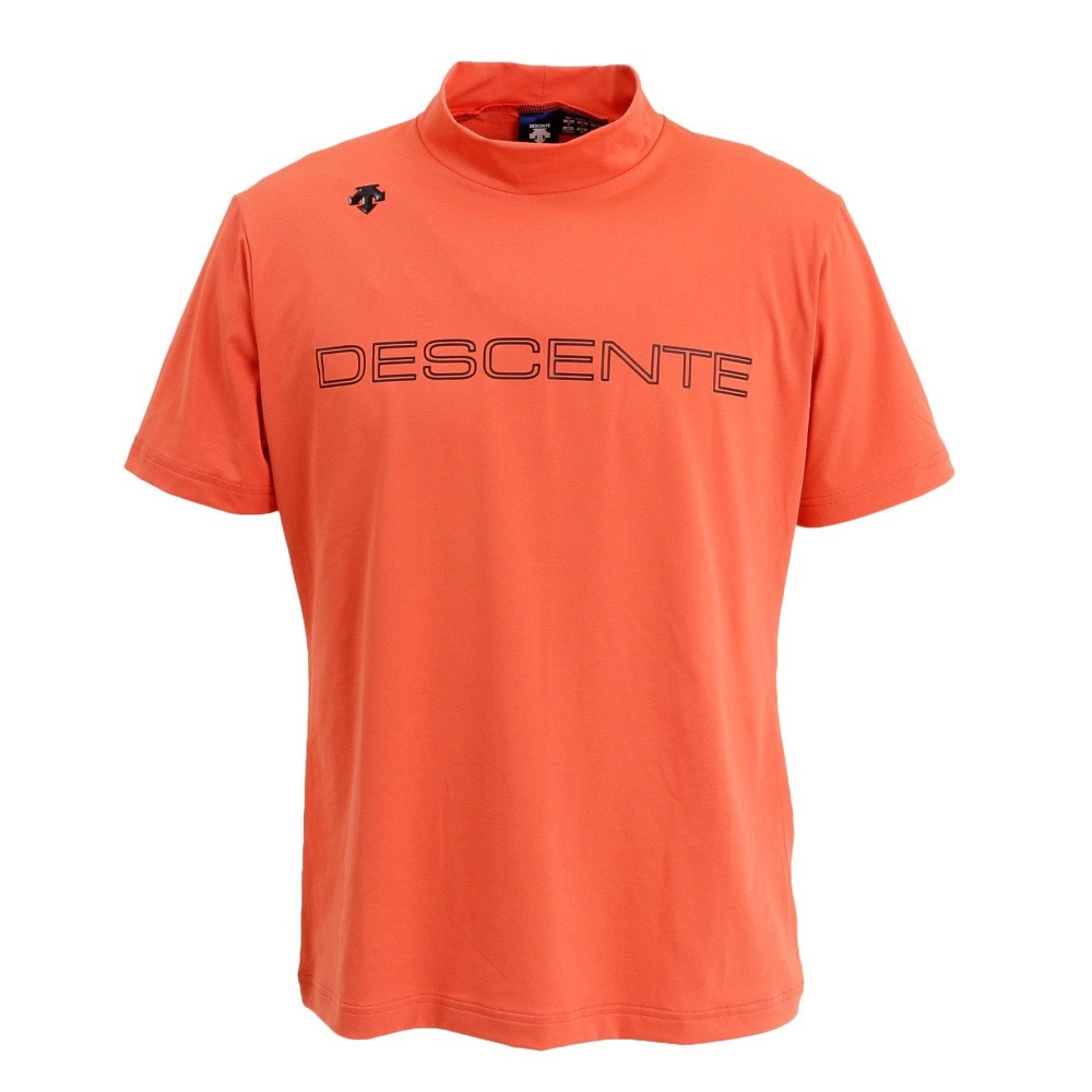 デサントゴルフ（DESCENTEGOLF）（メンズ）ゴルフウェア 吸汗速乾 UVカット 高通気 モックネック半袖Tシャツ DGMTJA00XB  OR00 ゴルフ用品はヴィクトリアゴルフ
