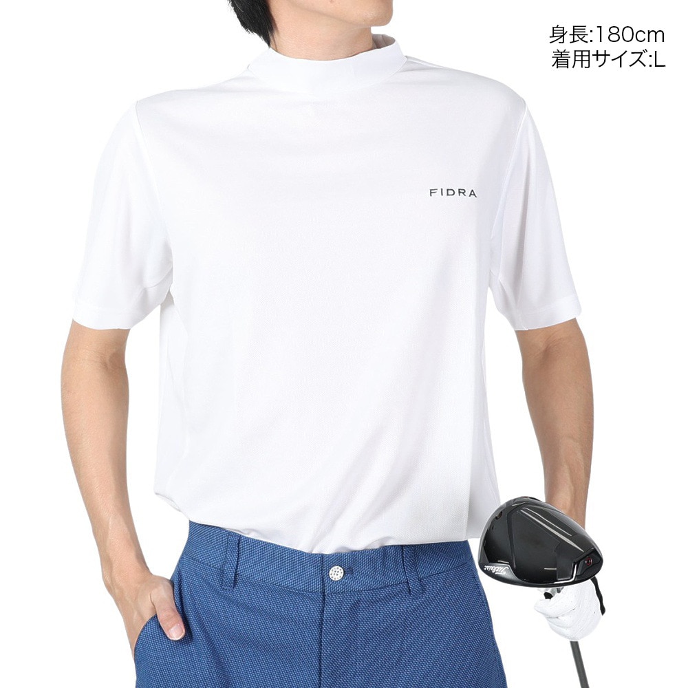 フィドラ（FIDRA）（メンズ）ゴルフウェア 冷感 吸汗速乾 氷撃 半袖ハイネックシャツ FD5MTC34 WHT.