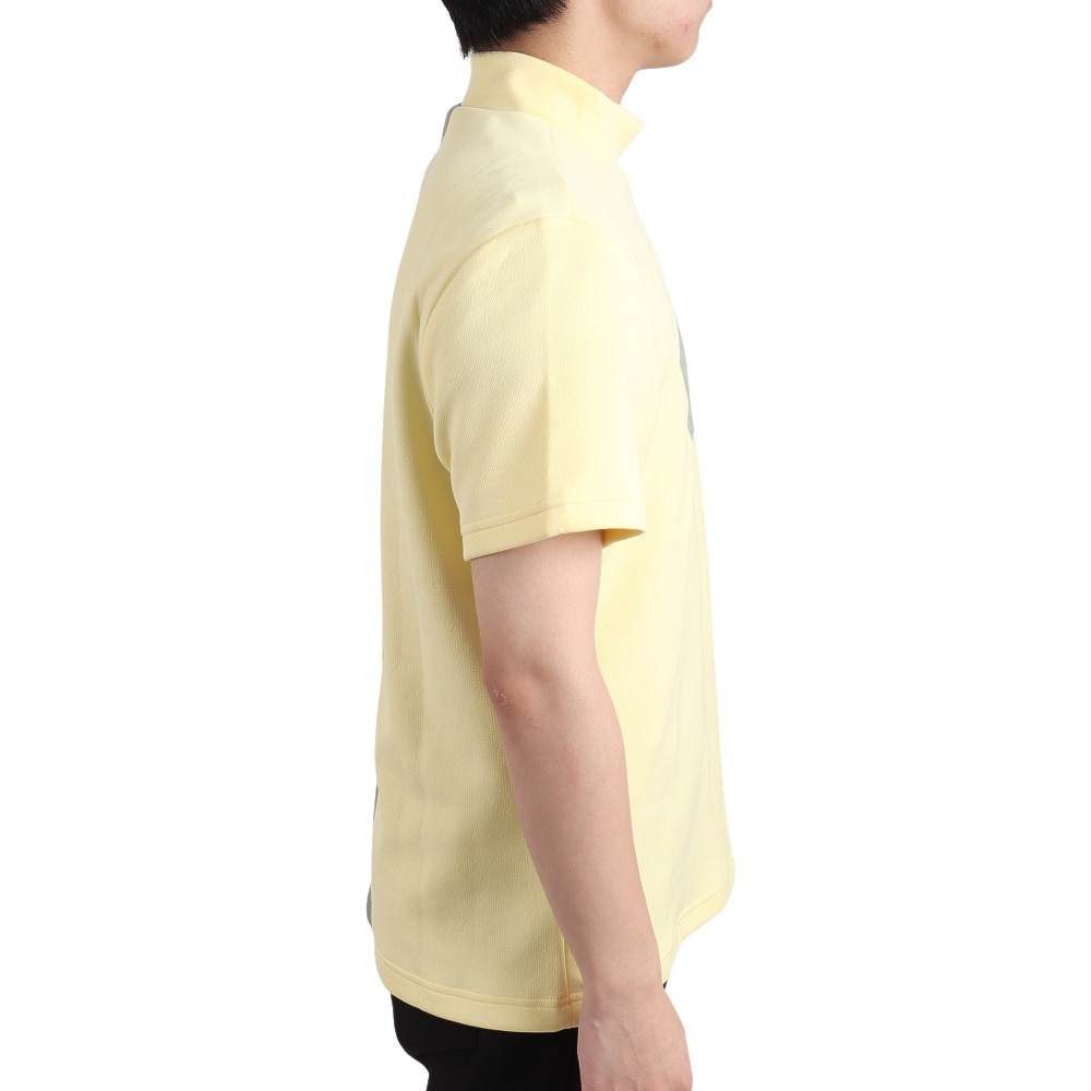 アディダス（adidas）（メンズ）ゴルフウェア 吸湿性 ビッグアディダスロゴ 半袖モックネックシャツ MBI50-HR6852Y