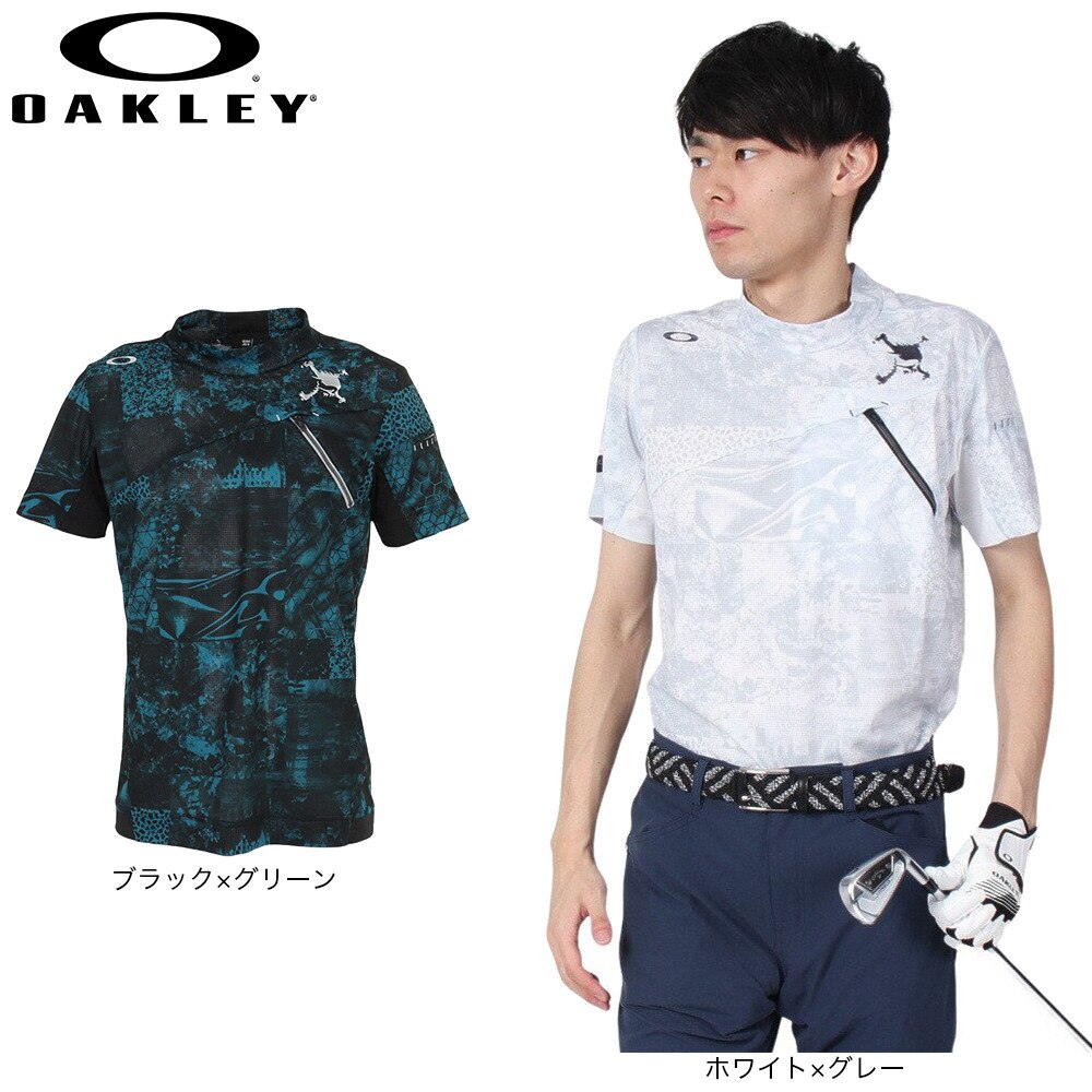 オークリー（OAKLEY）（メンズ）ゴルフウェア 吸汗 速乾 接触冷感 半袖 アイシー ブレス デジタル モック FOA405139-00G