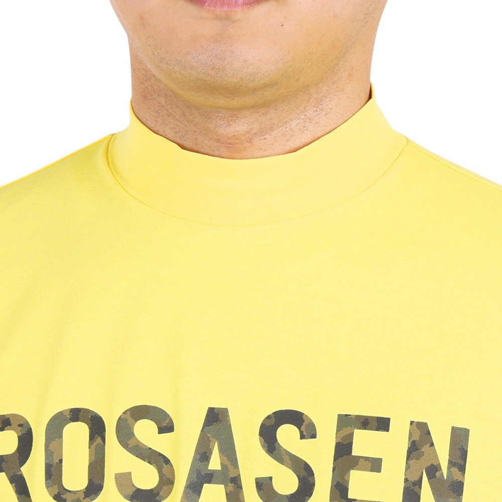 ROSASEN（メンズ）ゴルフウェア 吸汗 速乾 ソロナ 天竺 半袖 モックネック シャツ 044-28242-032