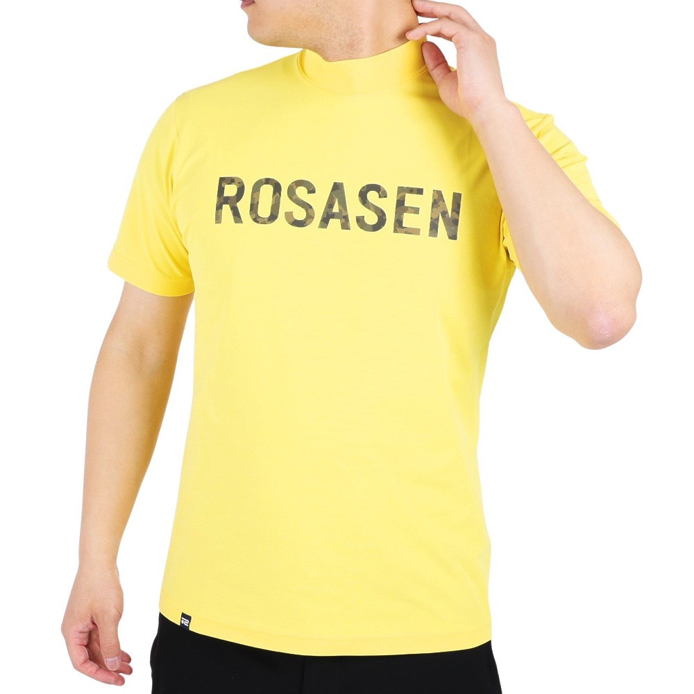 ROSASEN（メンズ）ゴルフウェア 吸汗 速乾 半袖 メンズ ソロナ 天竺 半袖 モックネック シャツ 044-28242-032