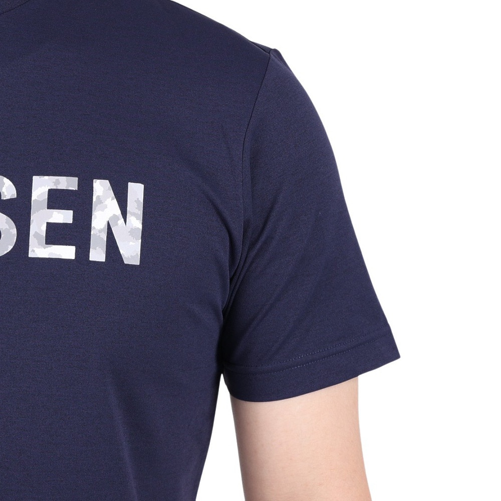 ROSASEN（メンズ）ゴルフウェア 吸汗 速乾 ソロナ天竺 半袖 モックネック シャツ 044-28242-098