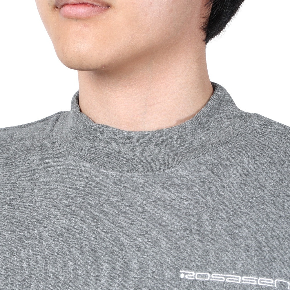 ROSASEN（メンズ）ゴルフウェア 吸水速乾 接触冷感 半袖 A-Line クールVパイル モックTシャツ 047-28441-015