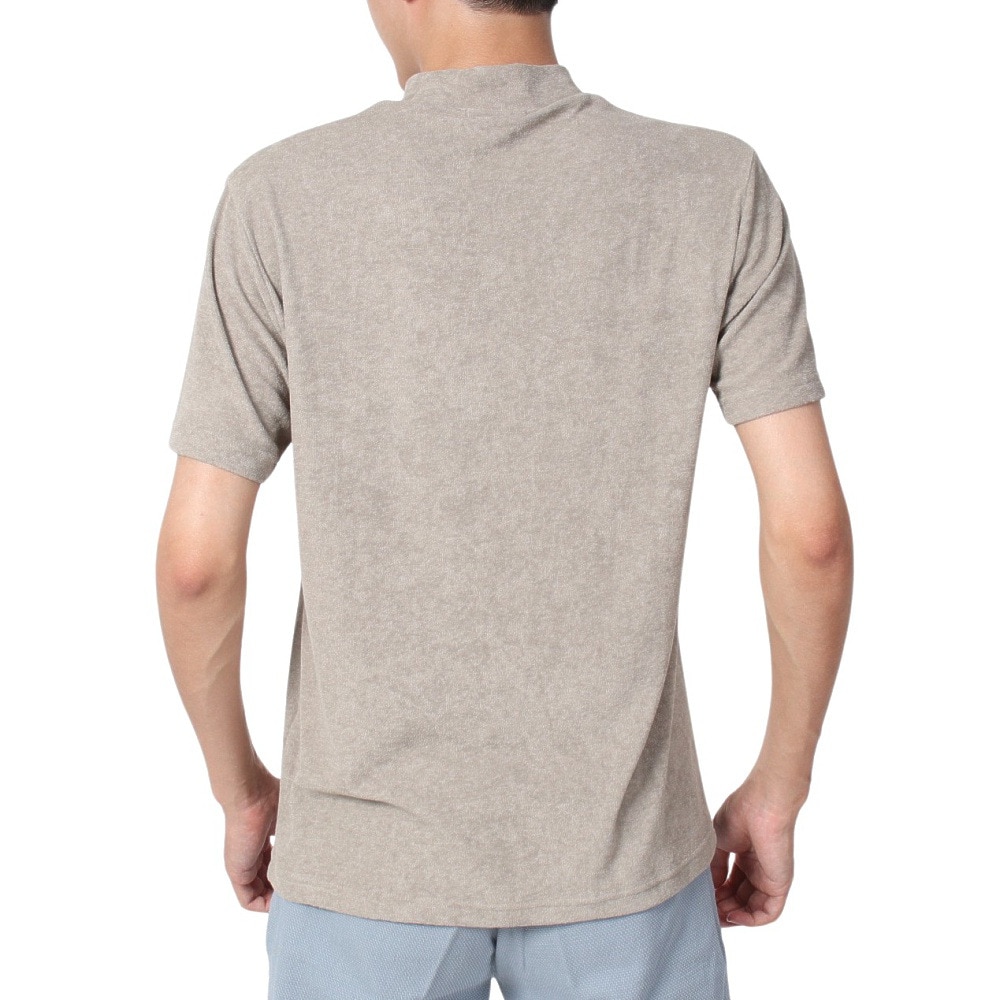 ROSASEN（メンズ）ゴルフウェア 吸水速乾 接触冷感 半袖 A-Line クールVパイル モックTシャツ 047-28441-052