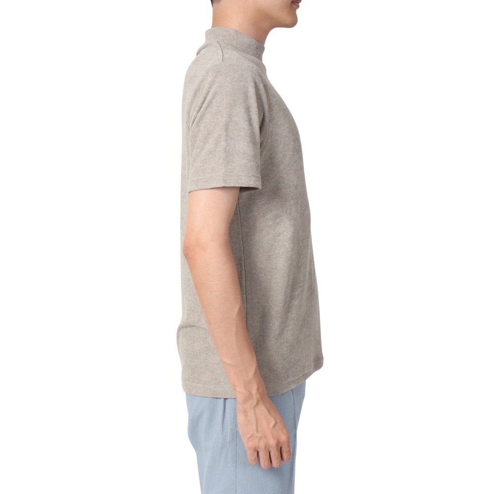 ROSASEN（メンズ）ゴルフウェア 吸水速乾 接触冷感 半袖 A-Line クールVパイル モックTシャツ 047-28441-052