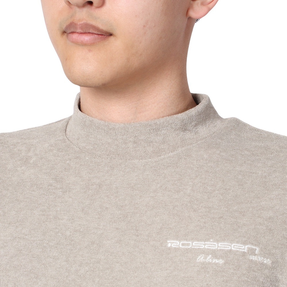 ROSASEN（メンズ）ゴルフウェア 吸水速乾 接触冷感 半袖 A-Line クールVパイル モックTシャツ 047-28441-052